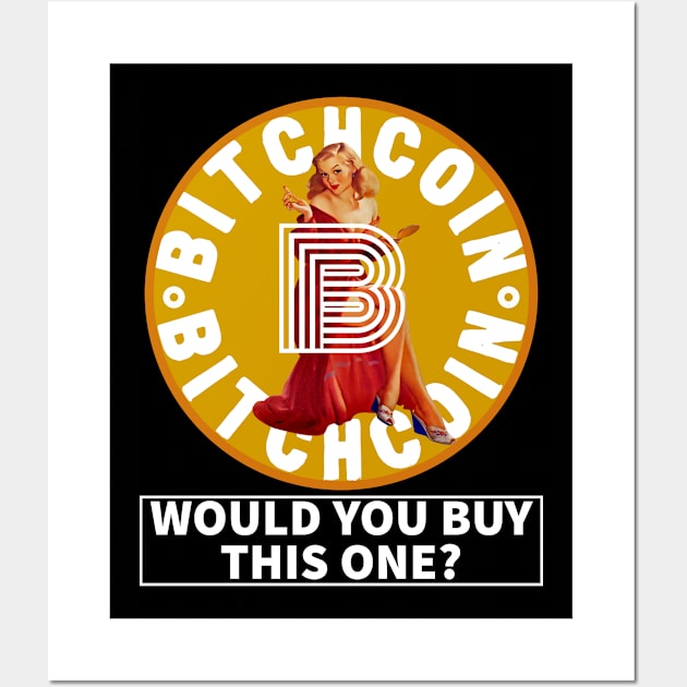 Bitchcoin in Pastel! Vintage Pastel. Wall Art by A -not so store- Store